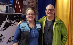 Lisa Matlock and Bob Shavelson at the council's booth at Kodiak ComFish, 2018.