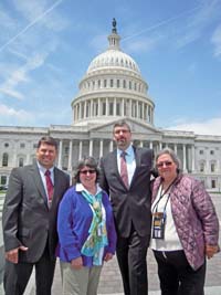 Council representatives visited Washington, D.C. in May. Left to right: Mark Swanson, Dorothy Moore, Steve Rothchild, and Patience Andersen Faulkner. Photo by Roy Jones.