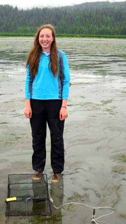 Sarah Hoepfner has volunteered to monitor the Cordova area for invasive green crabs.