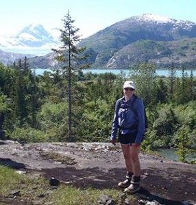 Lindsey Cassidy hiking in Prince William Sound